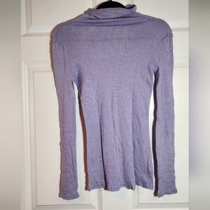 Gap Women's Lavender Purple White Striped Long Sleeve Turtleneck Top Small